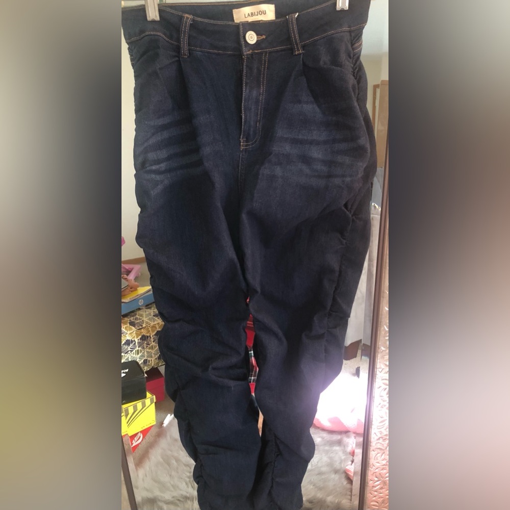 Stacked Dark denim jeans